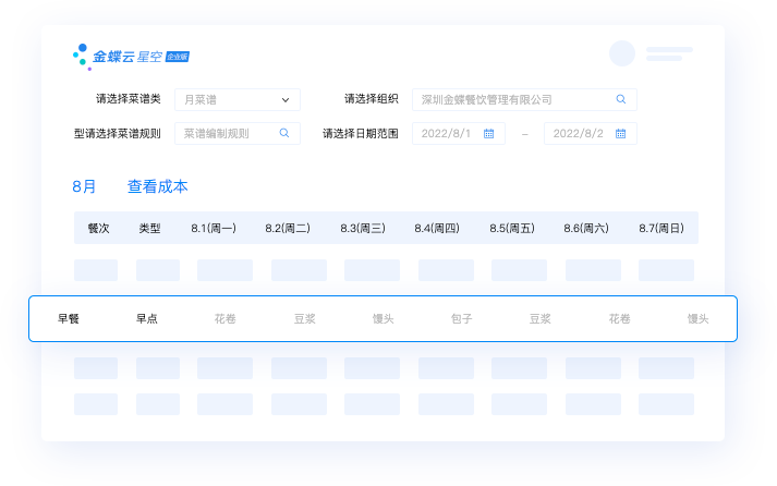 多种菜谱编排方式，实现成本前置管控